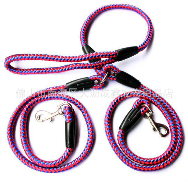 Double-Ended Traction Rope For Walking The Dog Hand-Double-Ended Traction Rope One Plus Two Leash Collar Pet Supplies Dog Collar - Paw Academy Store