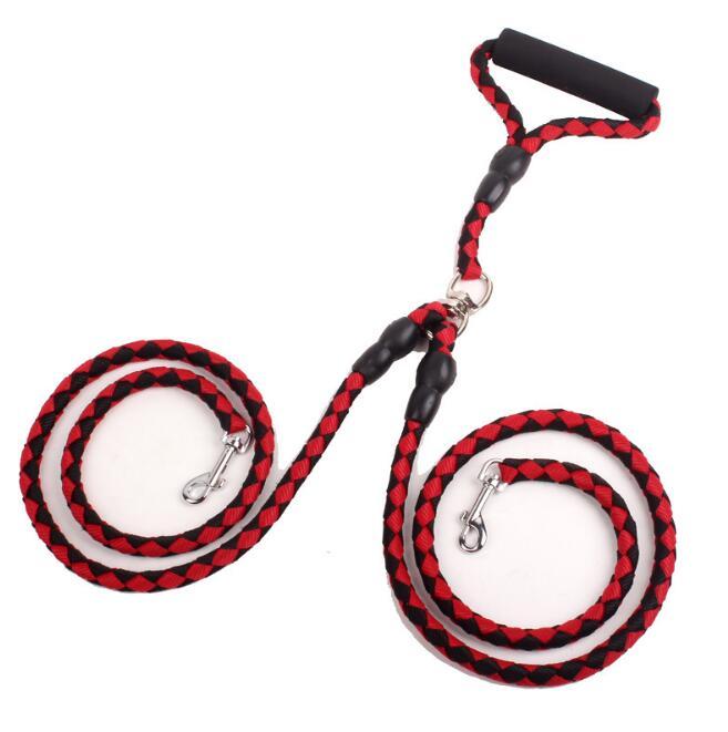 Double-Ended Traction Rope For Walking The Dog Hand-Double-Ended Traction Rope One Plus Two Leash Collar Pet Supplies Dog Collar - Paw Academy Store