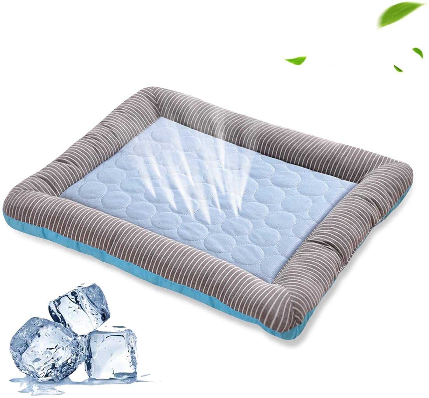 Pet Cooling Pad Bed For Dogs Cats Puppy Kitten Cool Mat Pet Blanket Ice Silk Material Soft For Summer Sleeping  Blue Breathable - Paw Academy Store