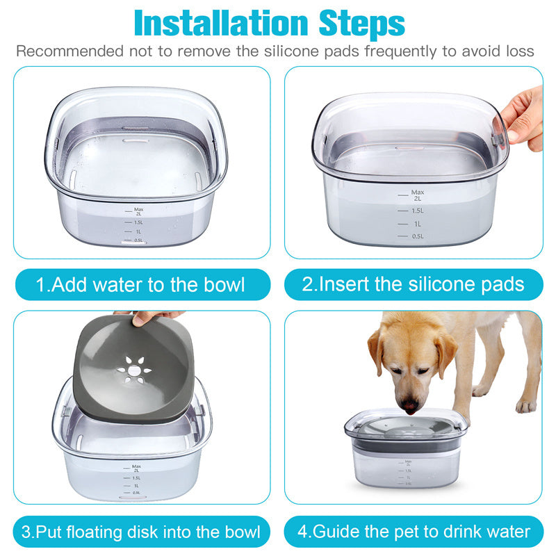 70oz Spill-Proof Dog Water Bowl | Large Capacity & Slow Drinking - Paw Academy Store