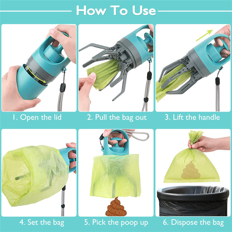 Portable Lightweight Dog Pooper Scooper | Built-in Poop Bag Dispenser - Paw Academy Store